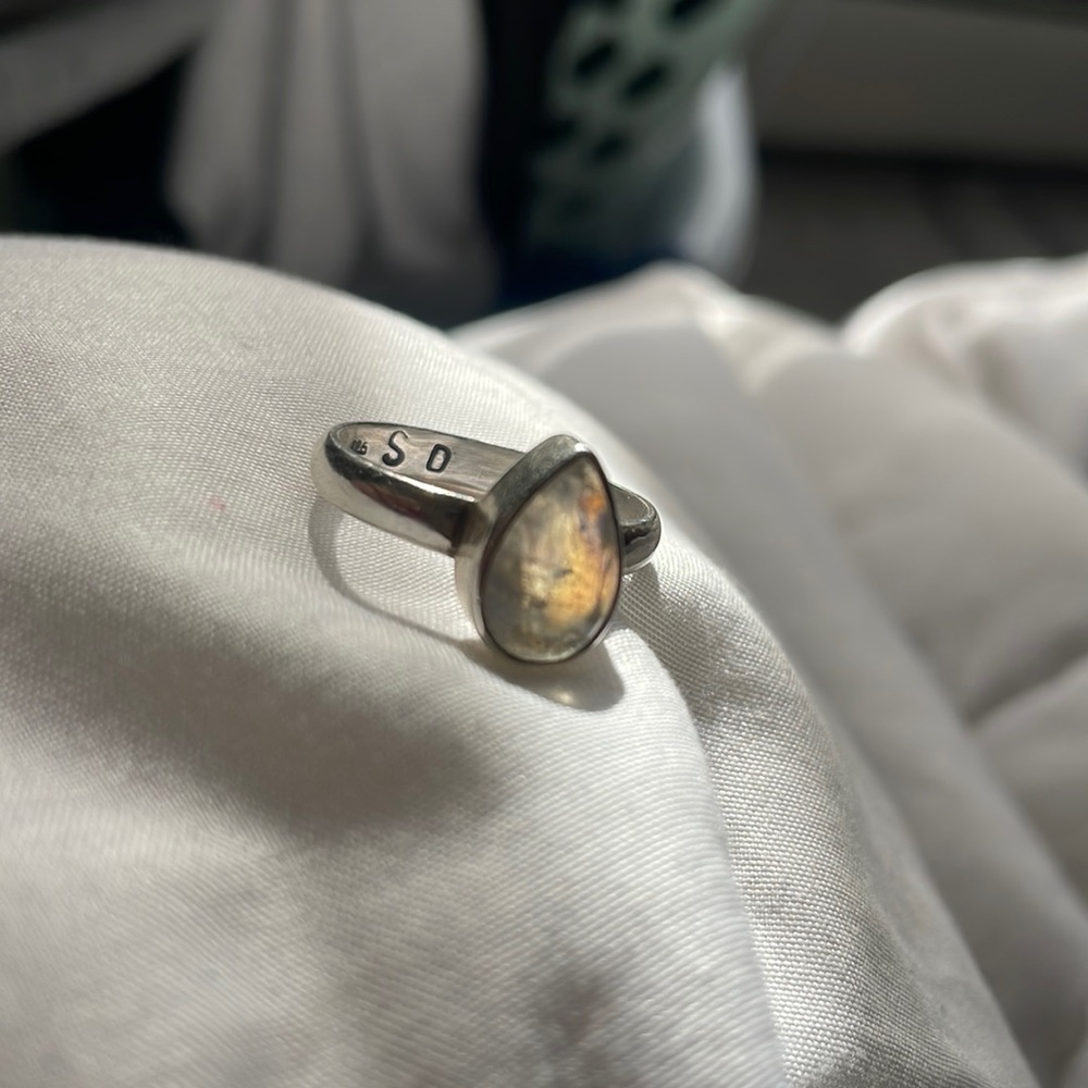 Rainbow Moonstone sterling silver Ring
